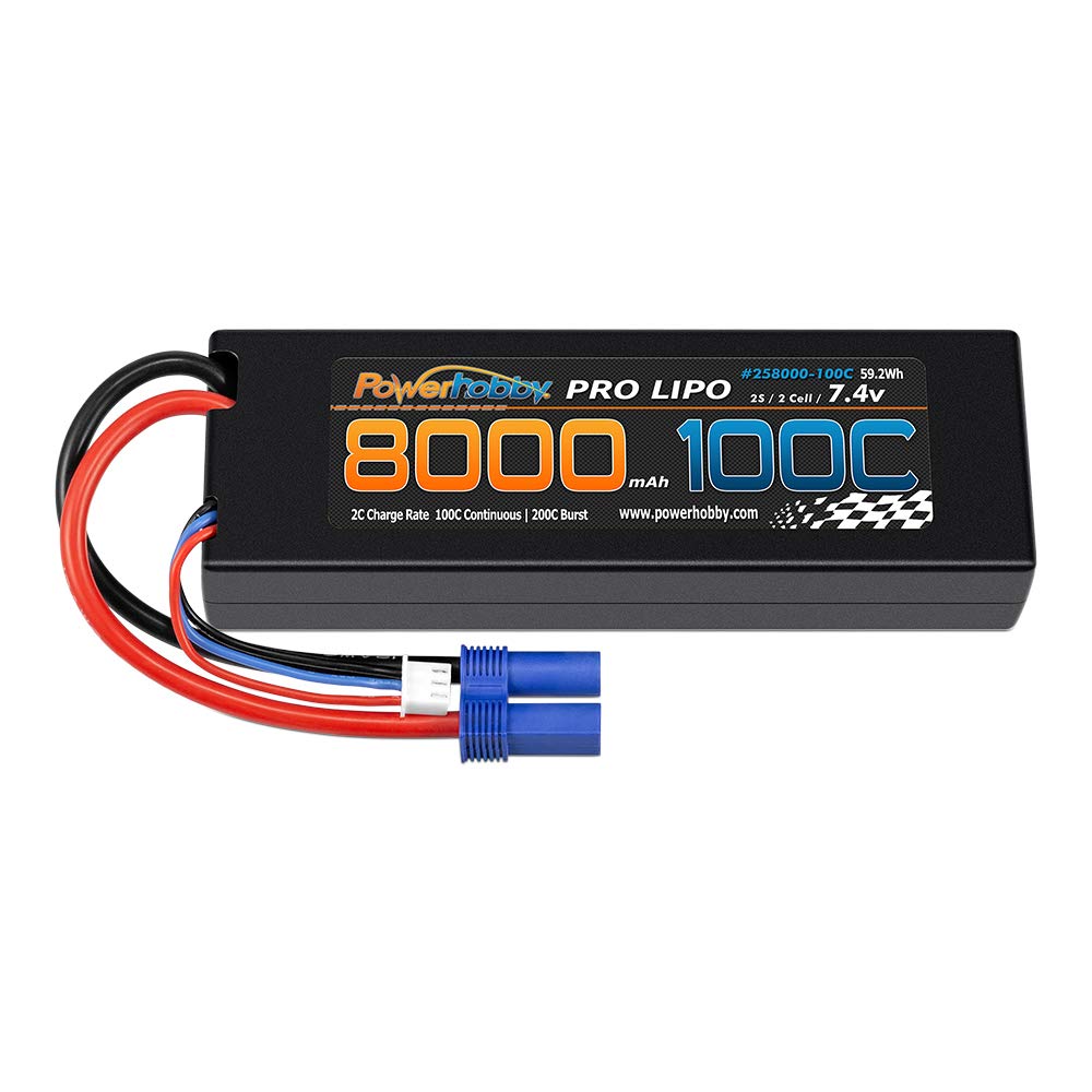 Amazon.com: Powerhobby 2s 7.4V 8000mah 100C-200C Lipo Battery W